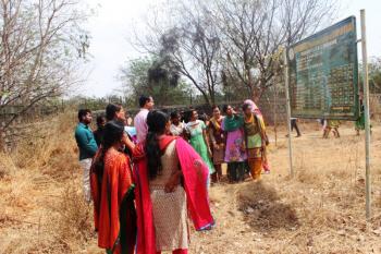 Field visit of trainees to Pterocarpus santalinus germplasm bank.